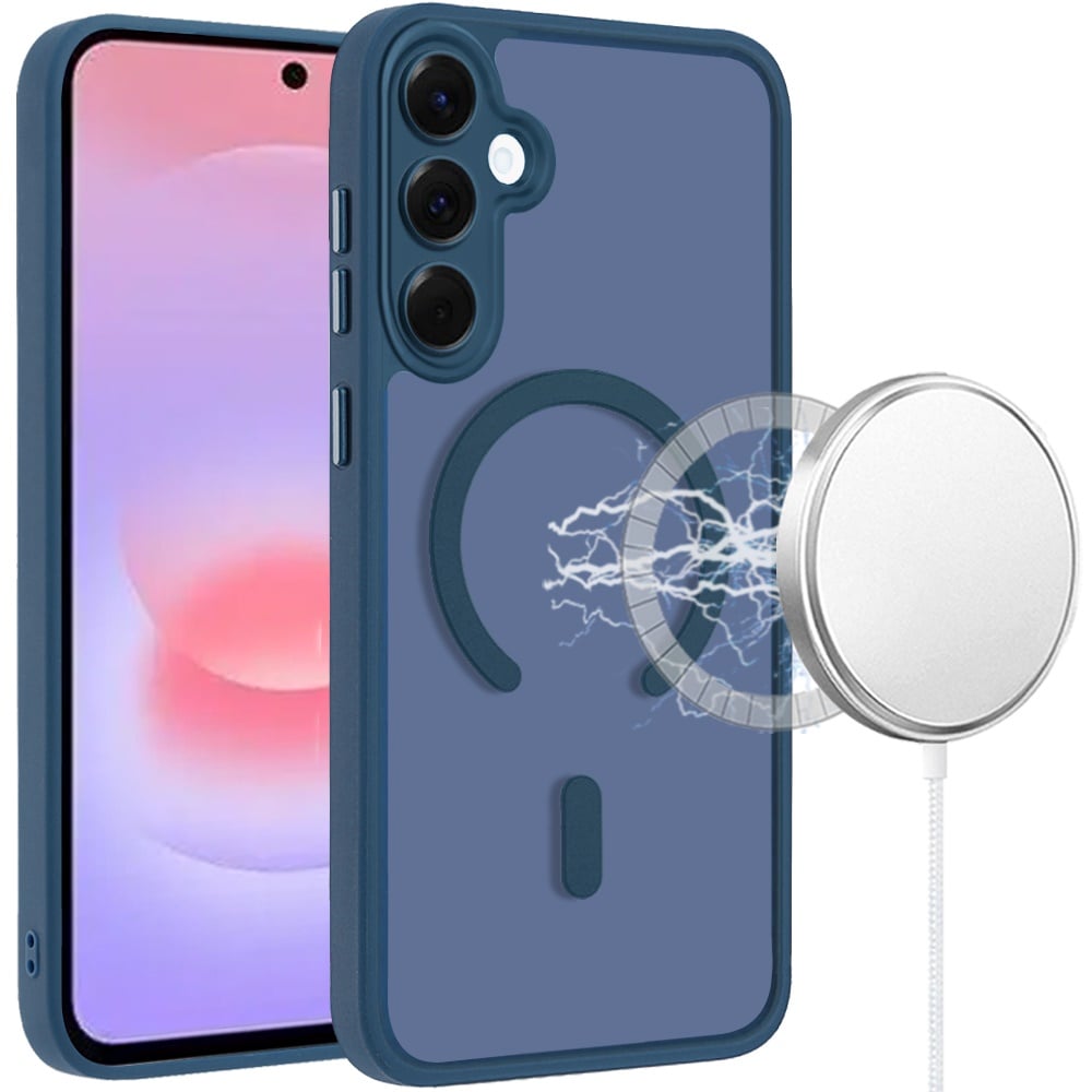 For Samsung Galaxy A37 Matte Frosted Magnetic Hybrid Case with Covered Camera Protection