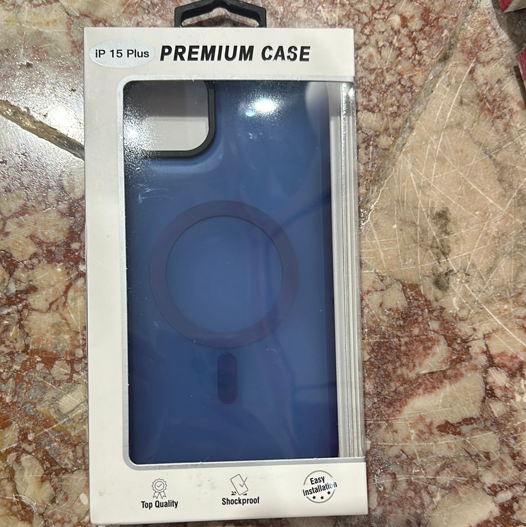 FOR IPHONE 15 PLUS (MAGNETIC CIRCLE) SHOCKPROOF 4 TIME INJECTION STRONG HYBRID - BLUE