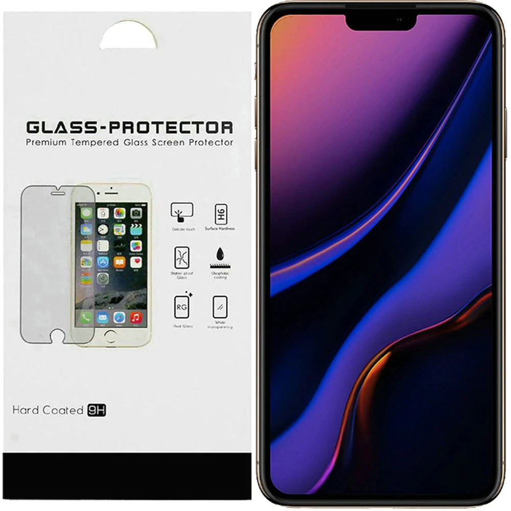For Apple iPhone 11 / XR Tempered Glass Screen Protector Bulk Cardboard Package Apple iPhone 11 6.1in Clear