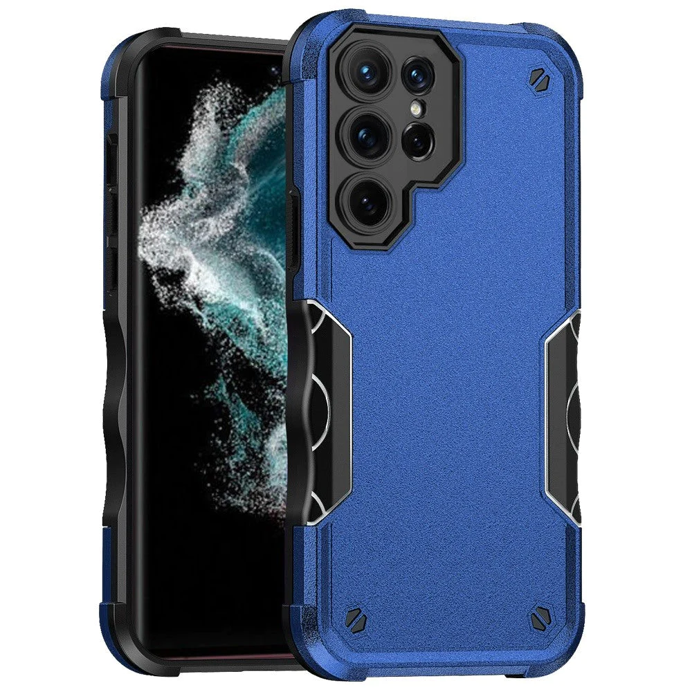 For Samsung S23 Ultra Exquisite Tough Shockproof Hybrid Case Cover - Blue Samsung Galaxy s23 Ultra Blue