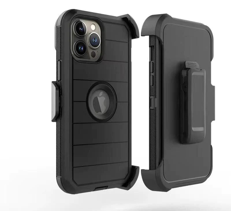 For Apple iPhone 14 PRO MAX 6.7 Fun 3in1 Combo Holster Cover Case - Black Apple iPhone 14 Pro Max Black