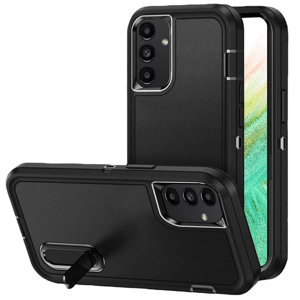 For Samsung A54 PEAK 3in1 Toughest Hybrid with Stand Cover Case - Black/Black Samsung Galaxy A54 5G Black / Black