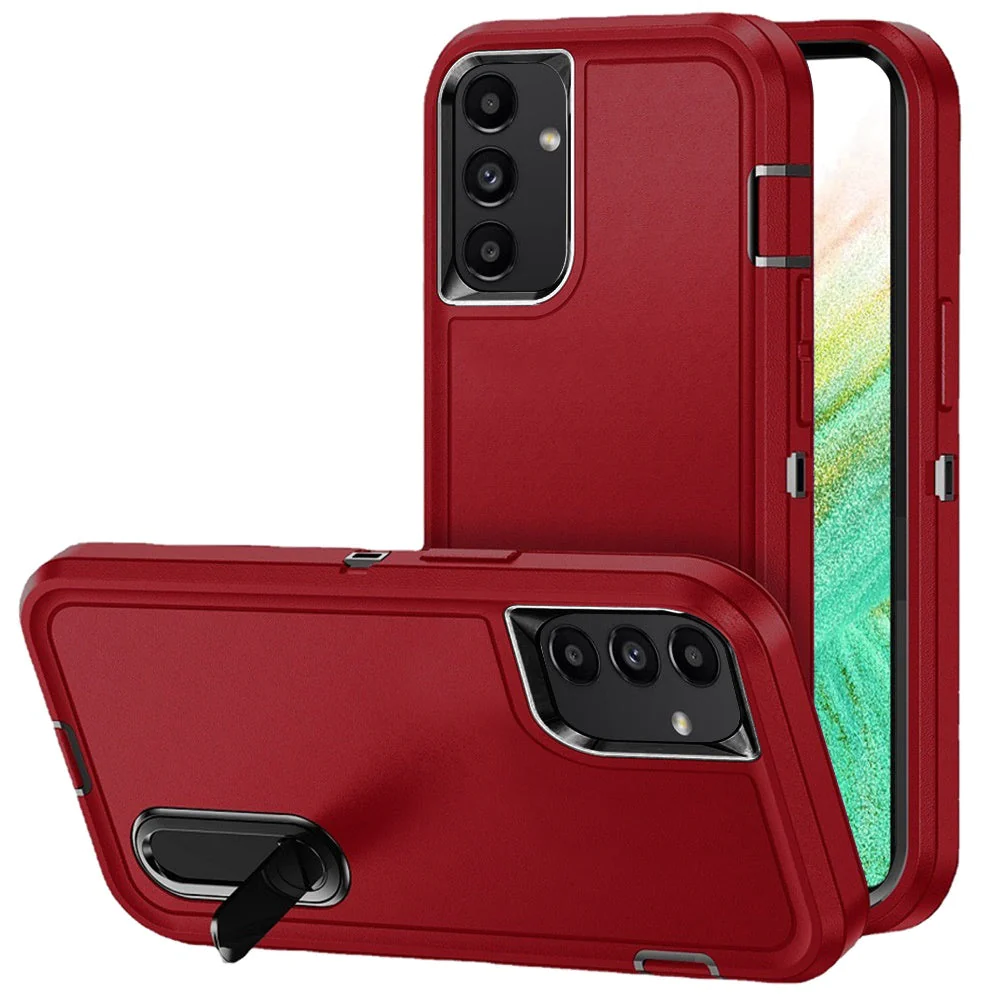 For Samsung A54 PEAK 3in1 Toughest Hybrid with Stand Cover Case - Black/Red Samsung Galaxy A54 5G Black / Red