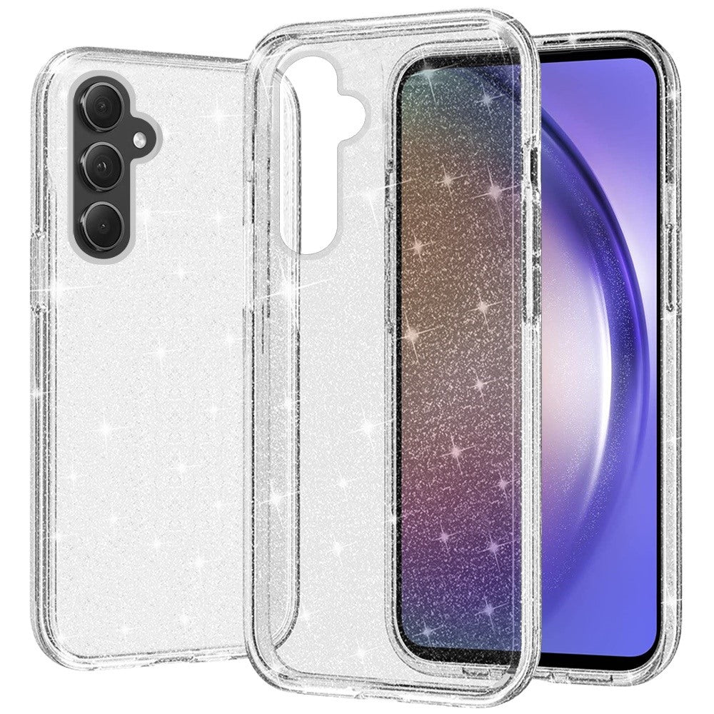 For Samsung A54 Glitter Ultra Thick 3mm Transparent Hybrid Case Cover - Clear Samsung Galaxy A54 5G Clear