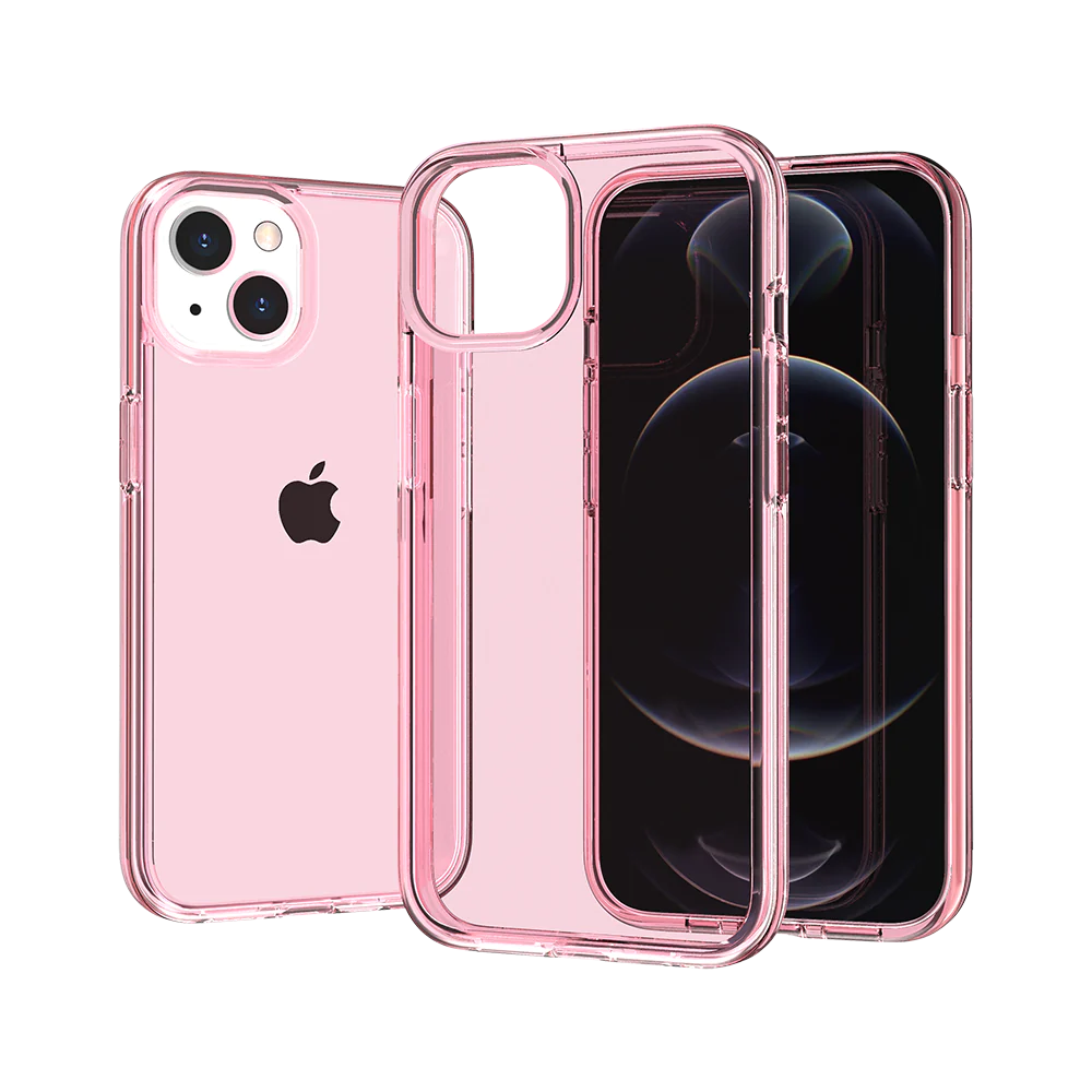 For Apple iPhone 11 (XI6.1) Sturdy Ultra Thick 3mm Transparent Hybrid Case Cover - Pink Apple iPhone 11 6.1in Pink