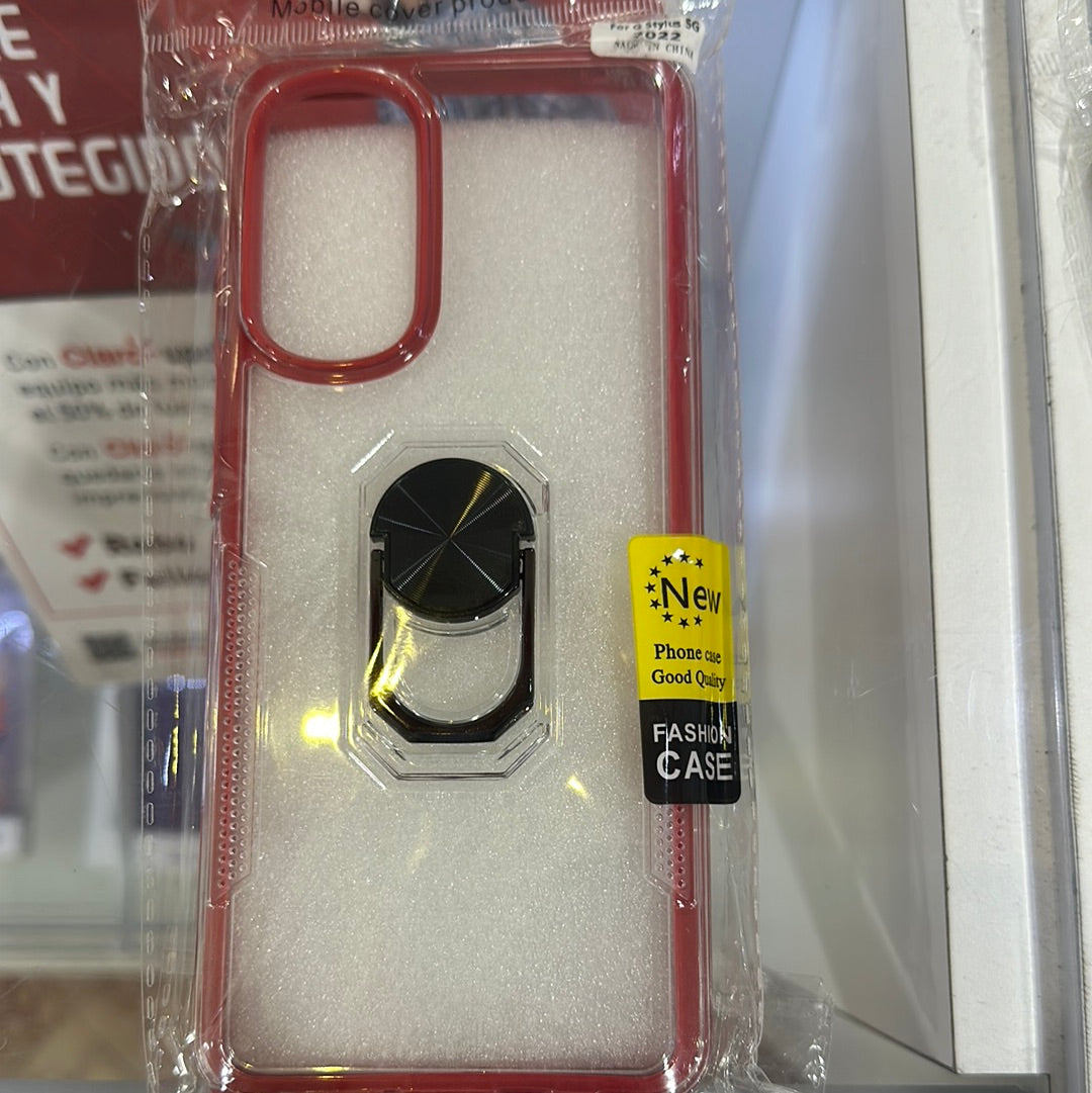 CASE G STYLUS 5G 2022 CLEAR/RED WITH RING