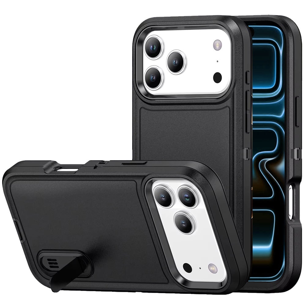 For Apple iPhone 18 Pro Max PEAK 3in1 Toughest Hybrid with Stand Cover Case - Black/Black