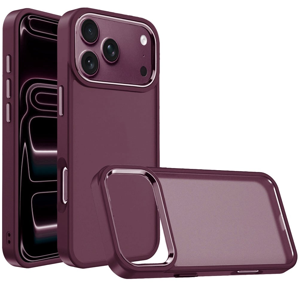 For Apple iPhone 18 Pro Max Polished Oil Thick Acrylic Metal Button Hybrid Case Cover