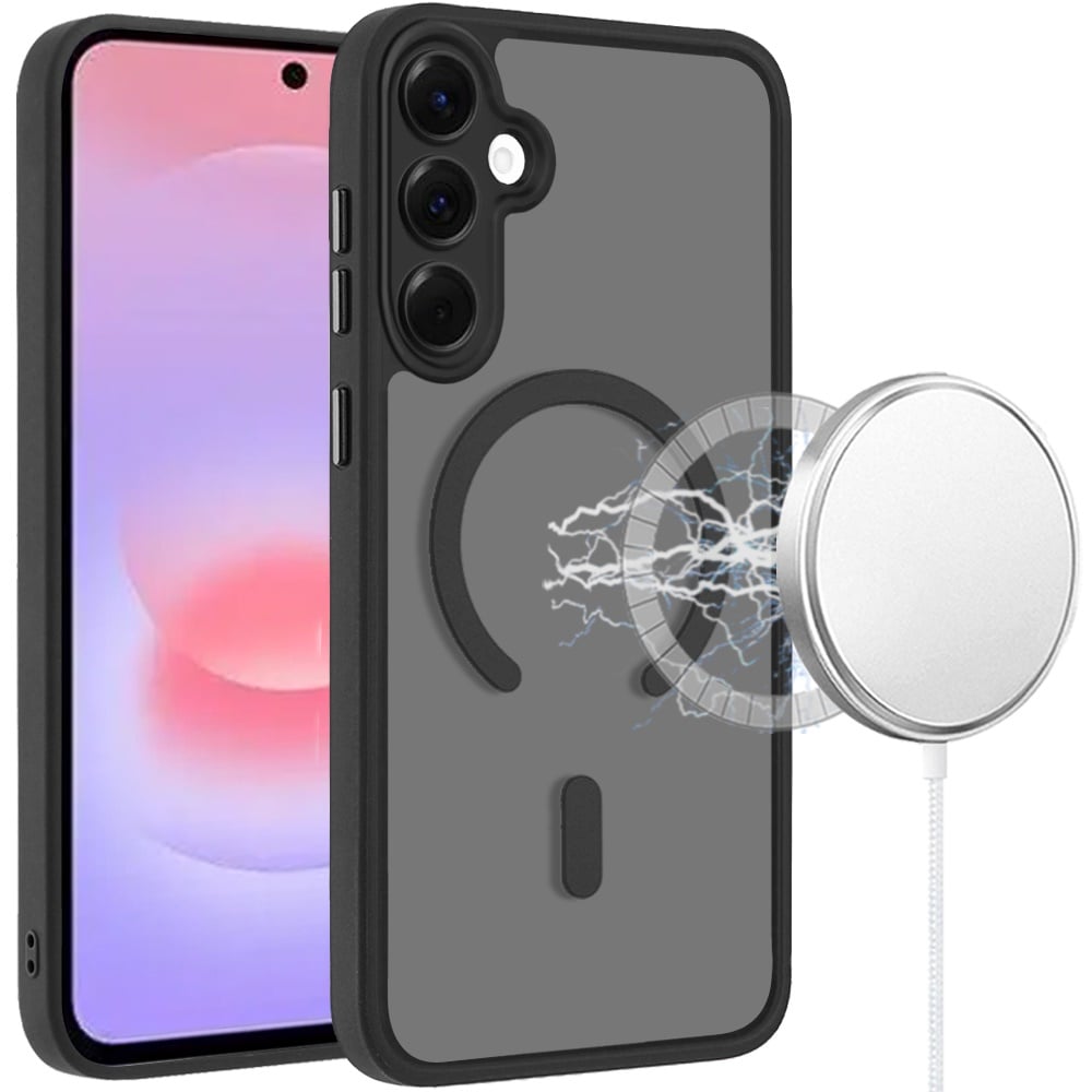 For Samsung Galaxy A37 Matte Frosted Magnetic Hybrid Case with Covered Camera Protection