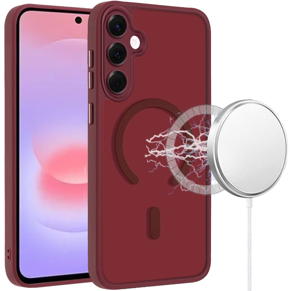 For Samsung Galaxy A37 Matte Frosted Magnetic Hybrid Case with Covered Camera Protection