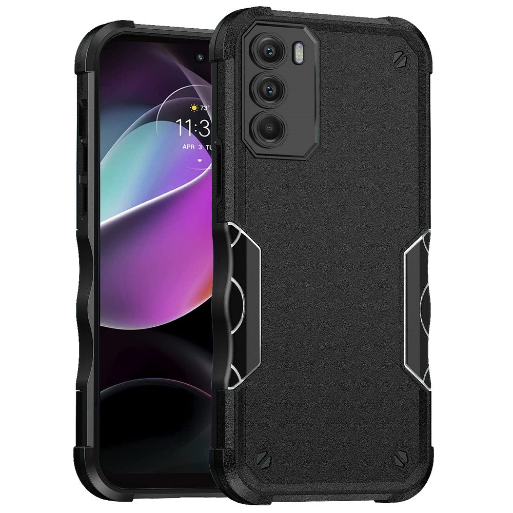 For Moto G 5G 2022 Exquisite Tough Shockproof Hybrid Case Cover - Black Moto G 5G 2022 Black