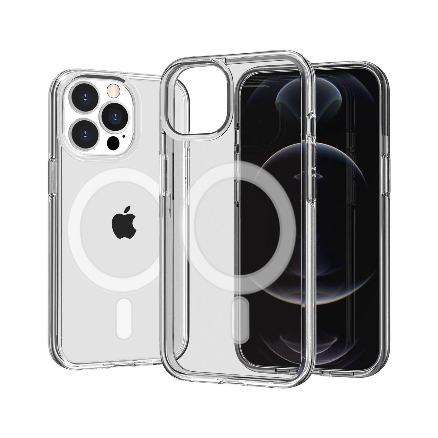 For Apple iPhone 14 6.1 Magsafe Compatible Sturdy Ultra Thick 3mm Transparent Hybrid Case Cover - Clear Apple iPhone 14 Clear