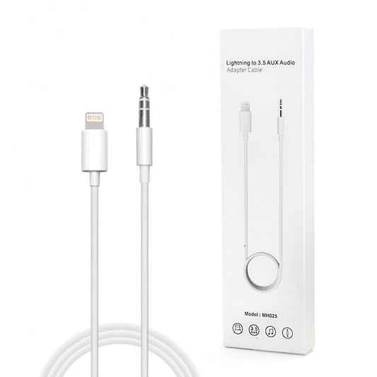 MH025 Lightning to 3.5 AUX Audio Adapter Cable for Apple - White Apple White