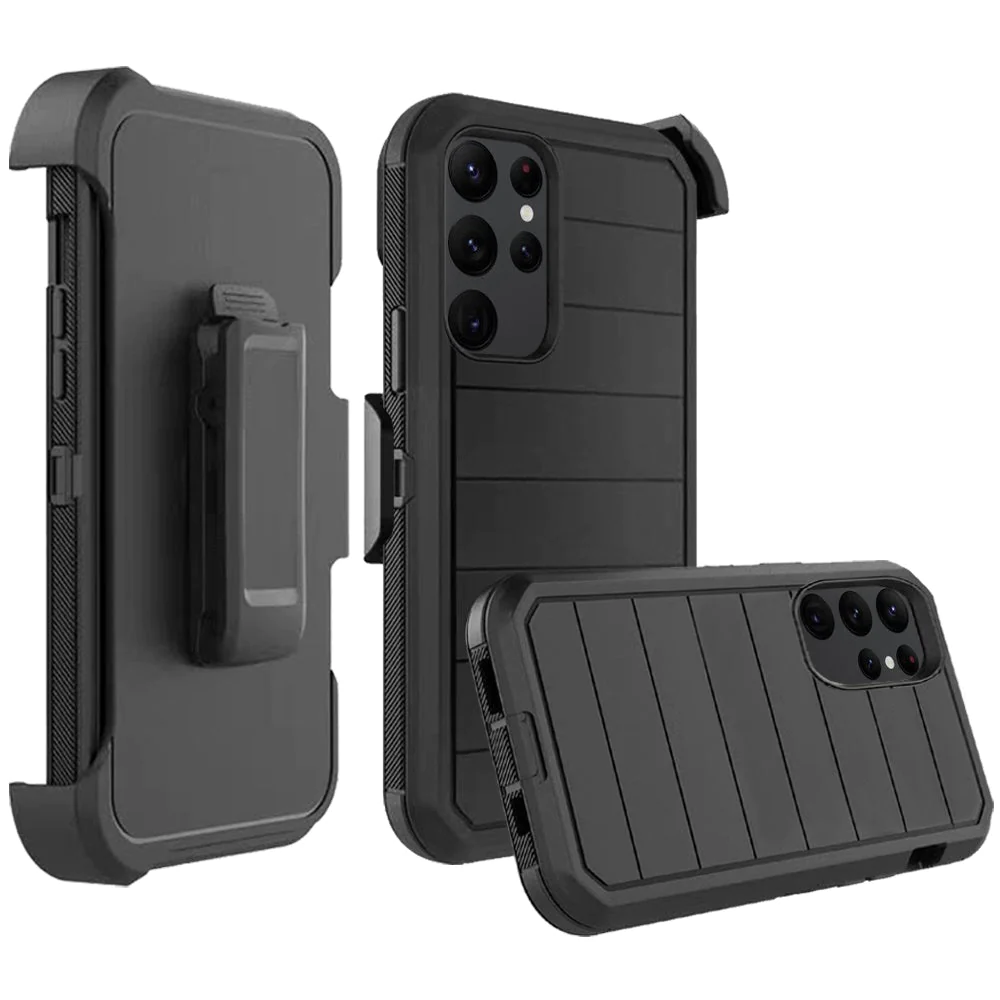 For Samsung S23 Plus Fun 3in1 Combo Holster Cover Case - Black Samsung Galaxy s23 Plus Black