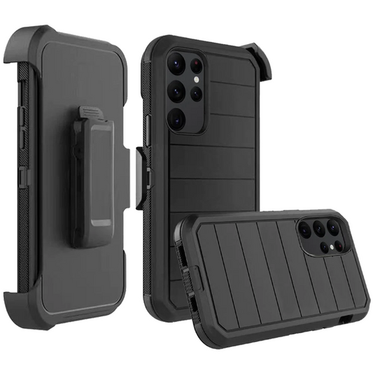 For Samsung S23 Plus Fun 3in1 Combo Holster Cover Case - Black Samsung Galaxy s23 Plus Black