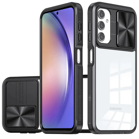 For Samsung A54 Fusion Transparent Clear Hybrid Case Cover - Black Samsung Galaxy A54 5G Black