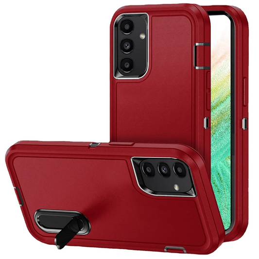 For Samsung A54 PEAK 3in1 Toughest Hybrid with Stand Cover Case - Black/Red Samsung Galaxy A54 5G Black / Red