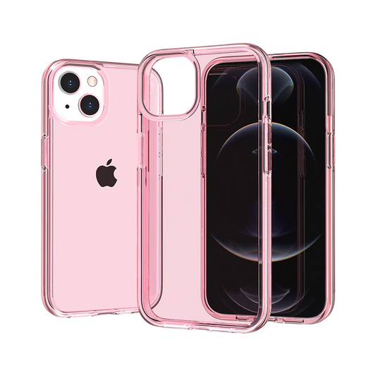 For Apple iPhone 11 (XI6.1) Sturdy Ultra Thick 3mm Transparent Hybrid Case Cover - Pink Apple iPhone 11 6.1in Pink